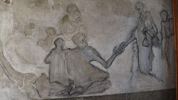 Chiavenna , Fresko im Zwischengang Hauptkirche S. Lorenzo – Museum